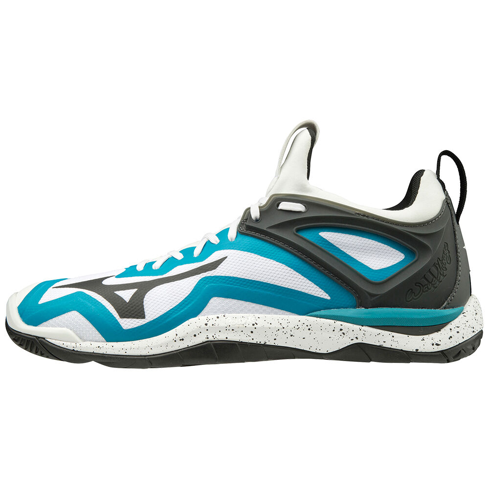 Tenis Handebol Mizuno WAVE MIRAGE 3 - Homem - Branco/Pretas/Azuis - IFNTY9384